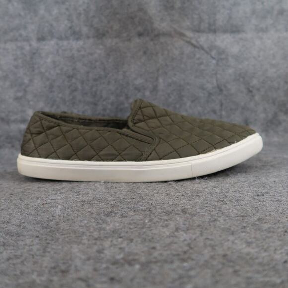 Time and Tru Shoes Womens 11 Sneakers Slip On Casual Quilted Green Fabric Flats - Picture 1 of 10